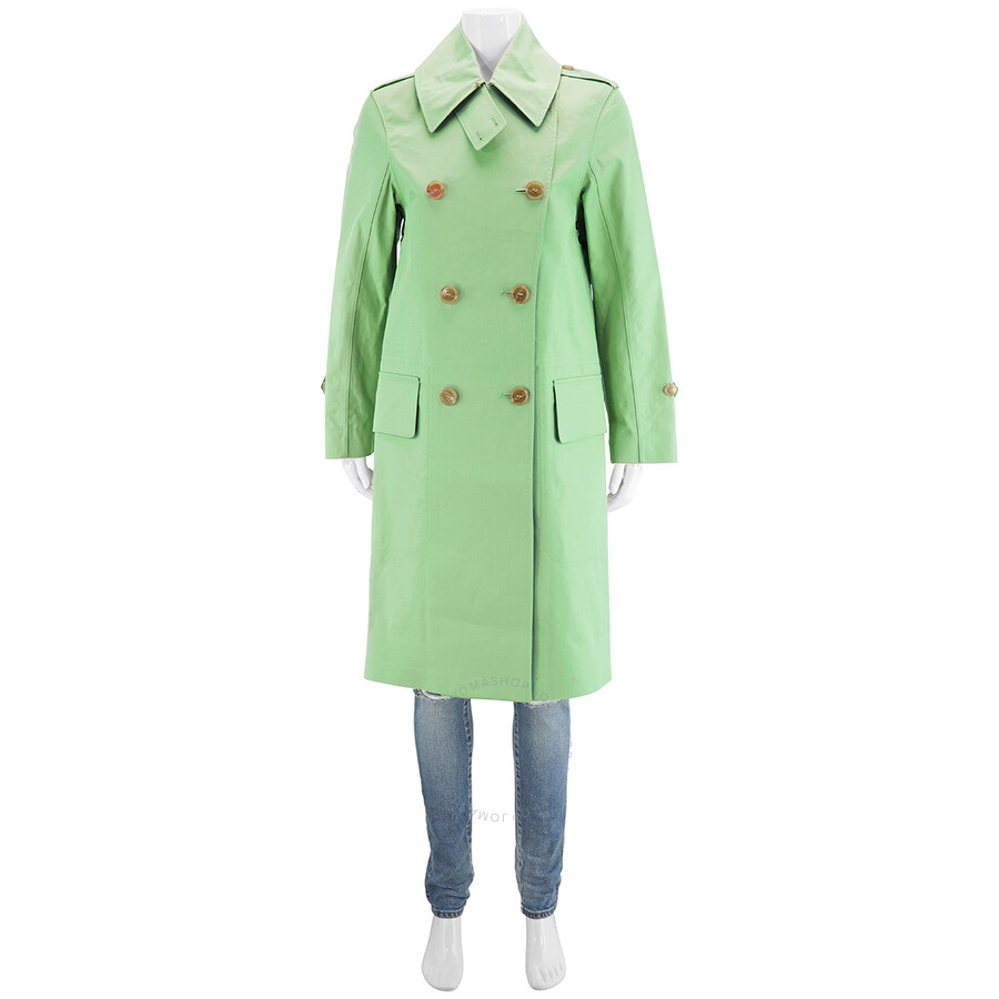 Andragende dagbog ketcher Burberry Ladies Notch Collar Double Breasted Trench Coat In Green | ModeSens