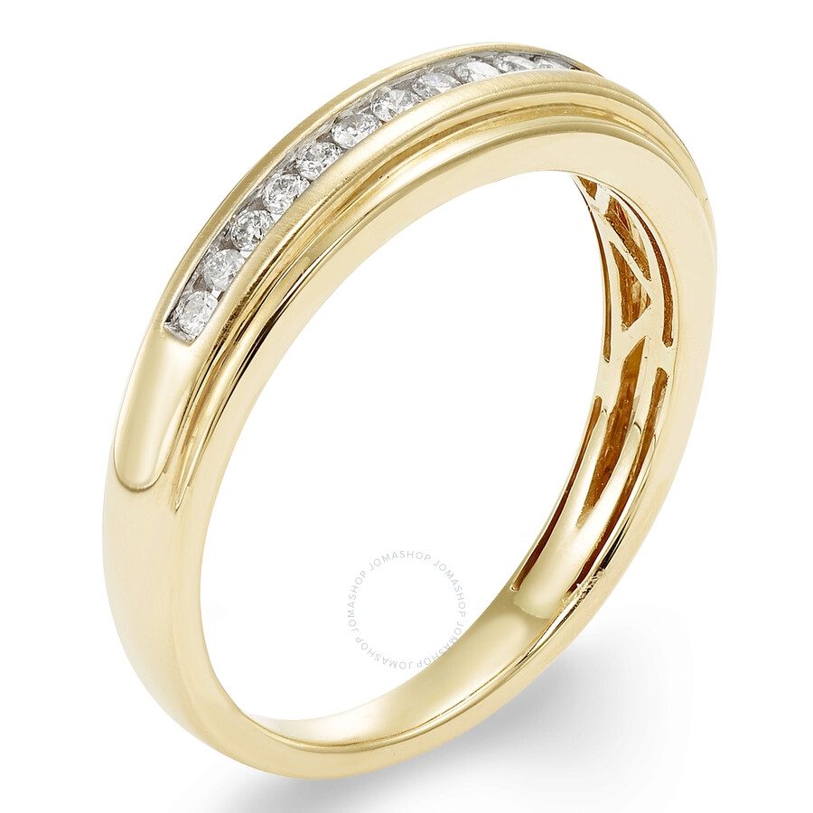 Cya K Certified Diamond Mens Ring 1/4ct 14k Yellow Gold R123907y-10 Size 10 In Gold Tone,white,yellow