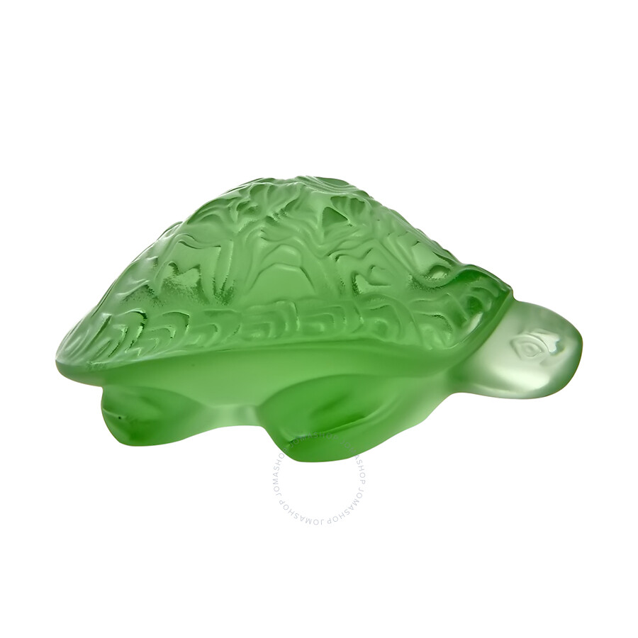 Lalique Green Sidonie Turtle Sculpture 1214500