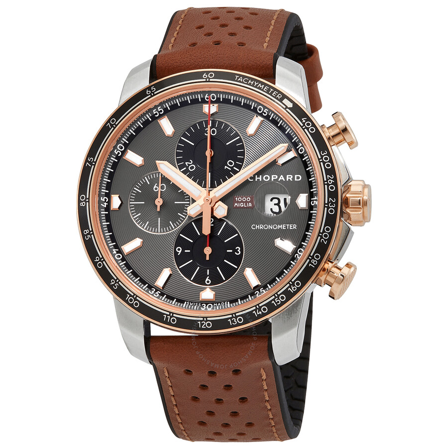 Chopard Mille Miglia 2019 Race Edition Chronograph Automatic Grey Dial Mens Watch 168571-6 In Black,brown,gold Tone,grey,pink,rose Gold Tone,silver Tone