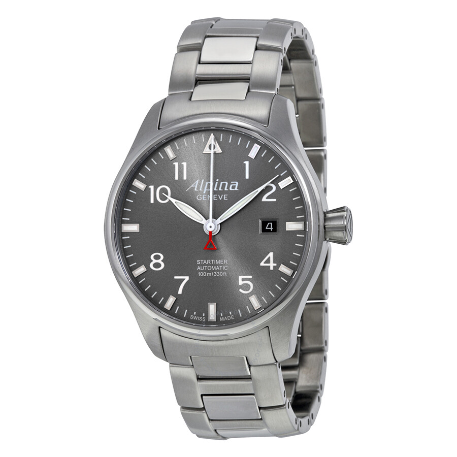 Alpina Startimer Pilot Automatic Grey Dial Stainless Steel Men's Watch