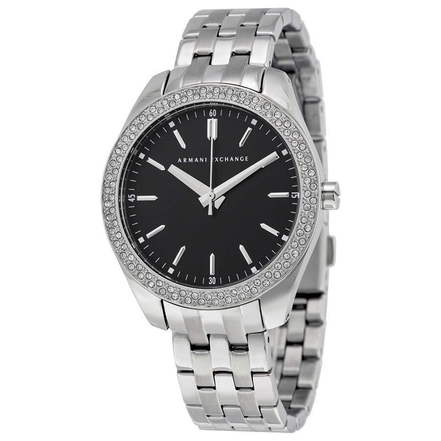 Armani Exchange Black Dial Stainless Steel Ladies Watch AX5509 Armani