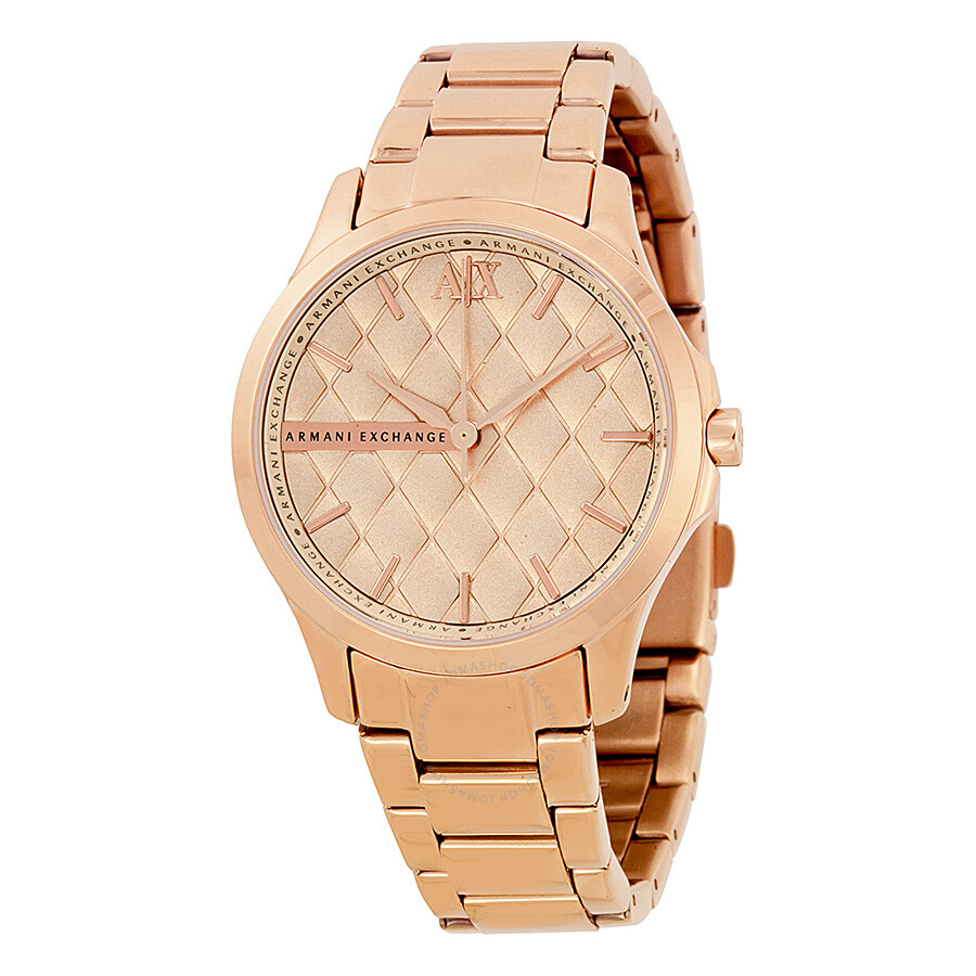 Armani Exchange Rose Dial Rose Goldtone Ladies Watch AX5202 Armani