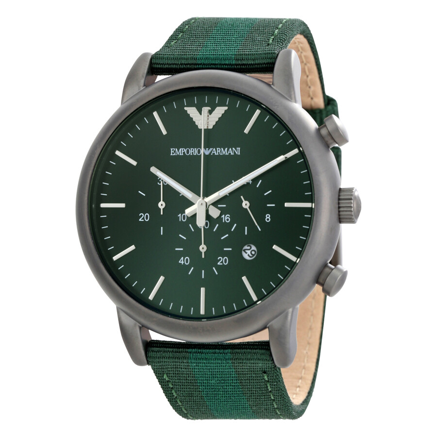 Emporio Armani Luigi Green Dial Men's Chronograph Watch AR1950