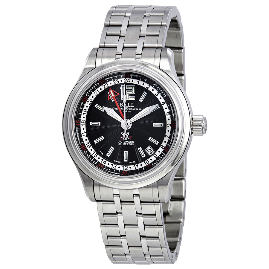 Ball Trainmaster GMT Automatic Black Dial Men's Watch GM1038CSJBK