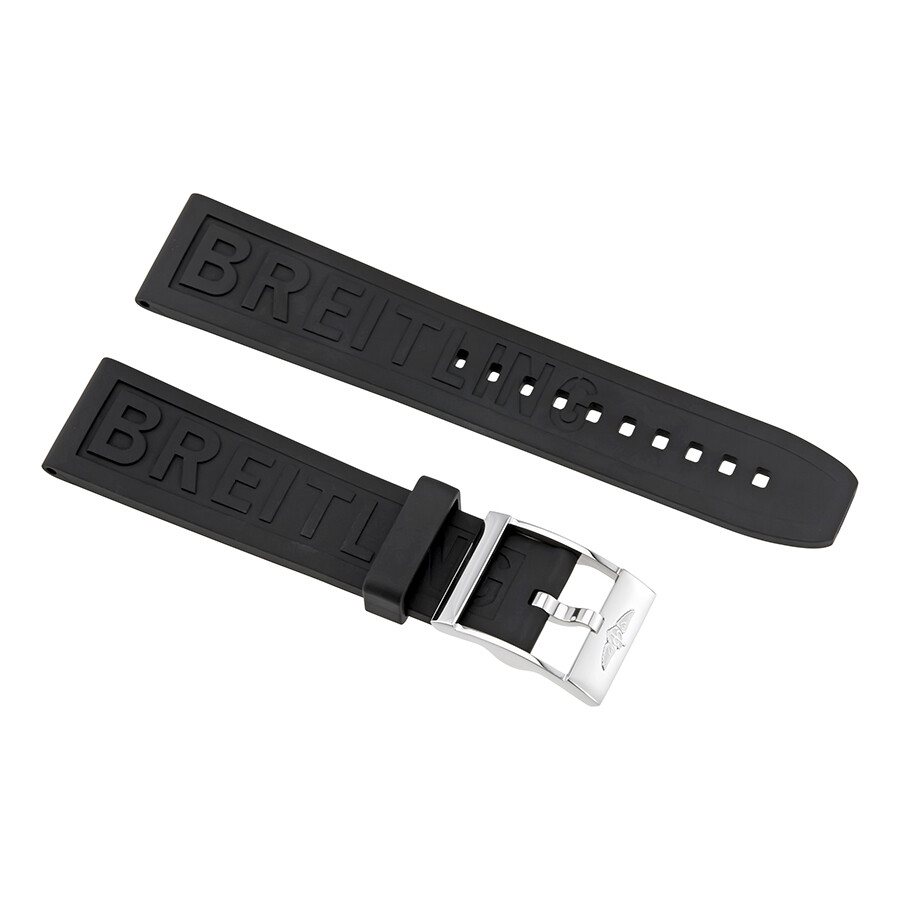 Breitling Black Rubber Strap with a Stainless Steel Tang Buckle 2220mm