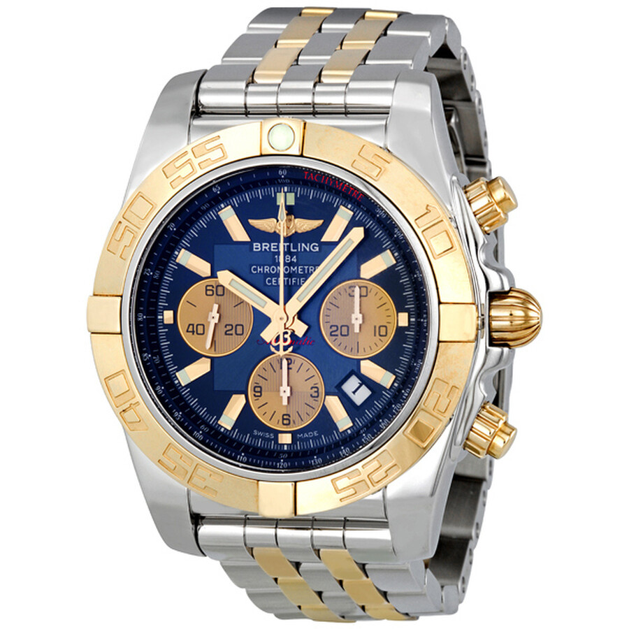 Breitling Chronomat 44 Blue Dial Steel and Gold Automatic Men's Watch