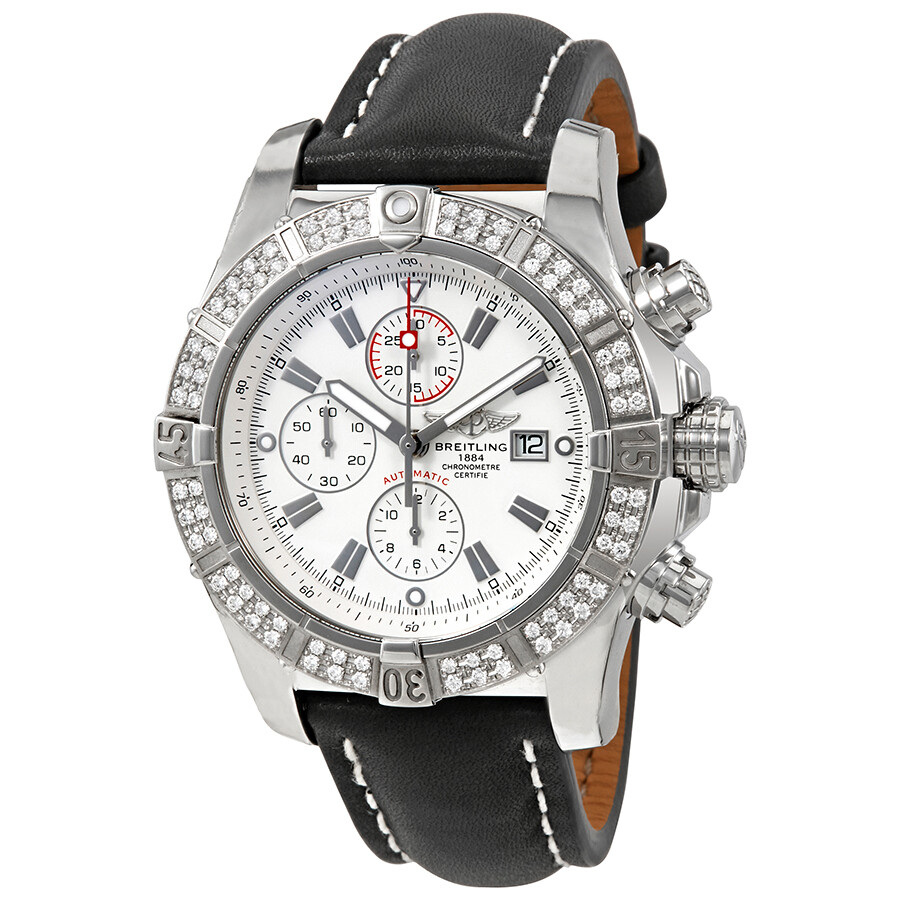 Breitling Super Avenger White Dial Diamond Bezel Automatic Men's Watch
