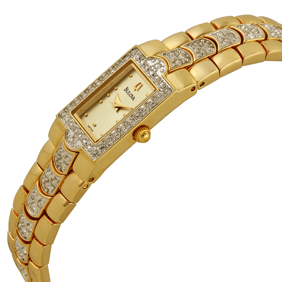 Bulova Gold Dial Goldtone Ladies Watch 98T89 Bulova Watches