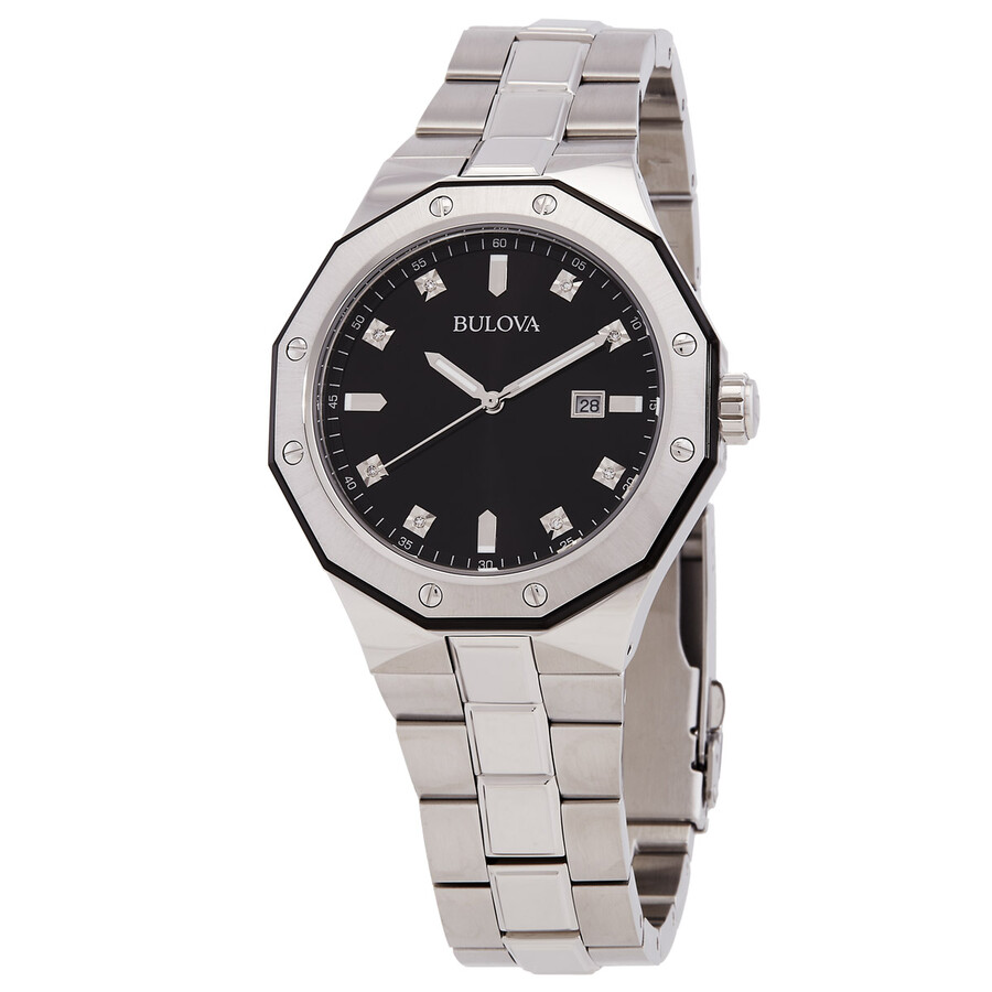 Bulova Men's Marine Star Diamond Accented Stainless Steel Bracelet