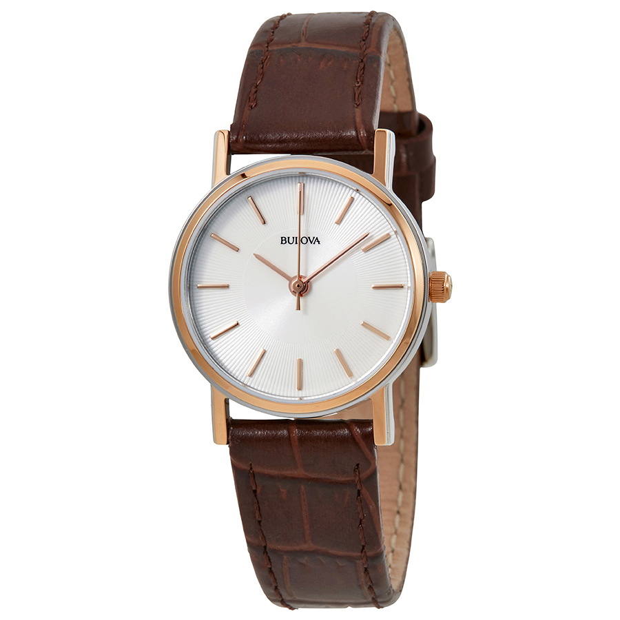bulova watch white leather strap