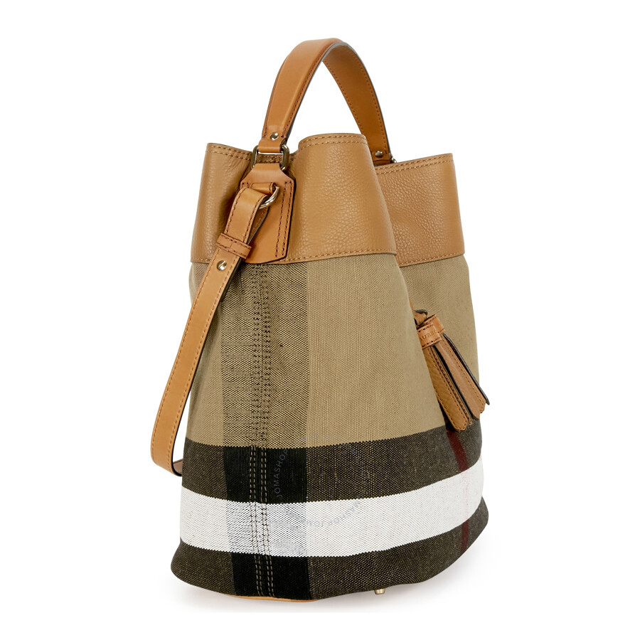 Burberry Ashby Medium Canvas Hobo Bag - Saddle Brown - Burberry Handbags & Accessories ...