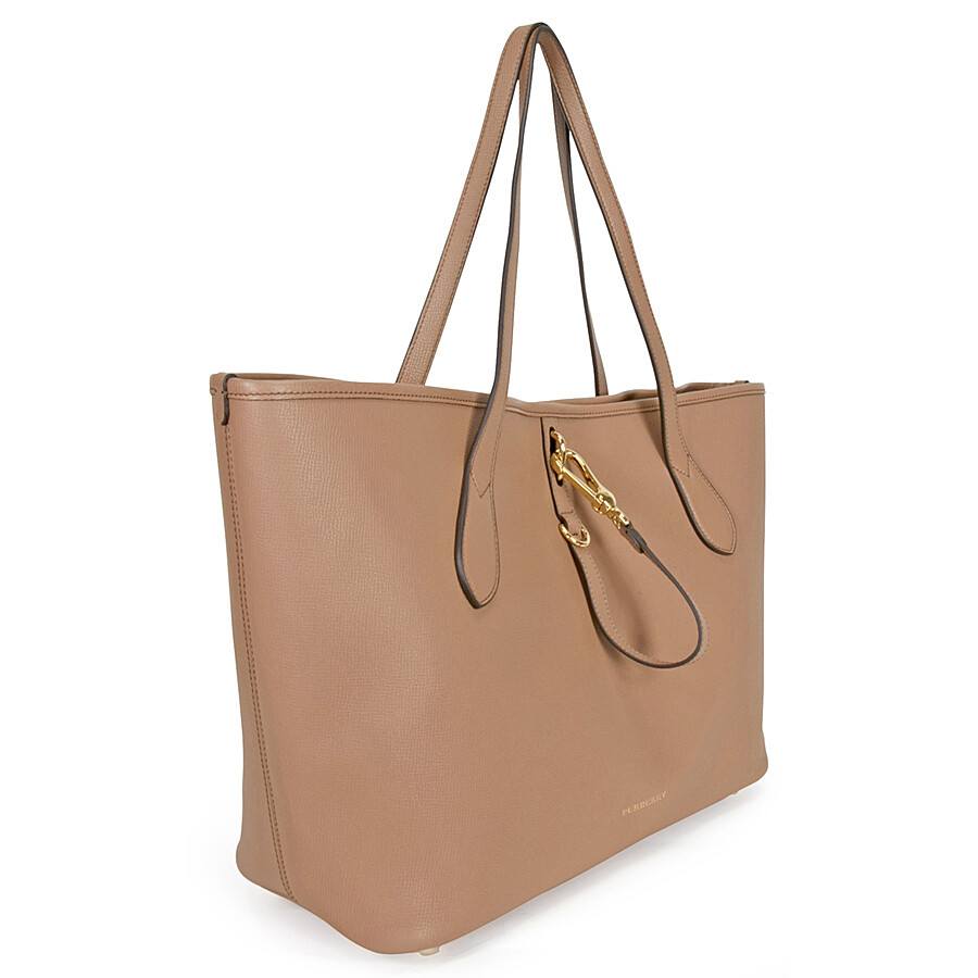 Burberry Medium Grainy Leather Tote Bag Dark Sand Burberry Handbags