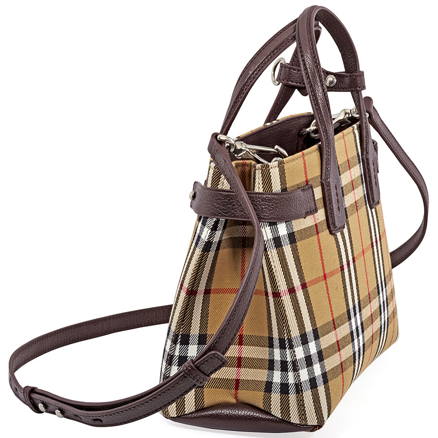 Burberry Small Banner Leather Tote Deep Claret Burberry Handbags