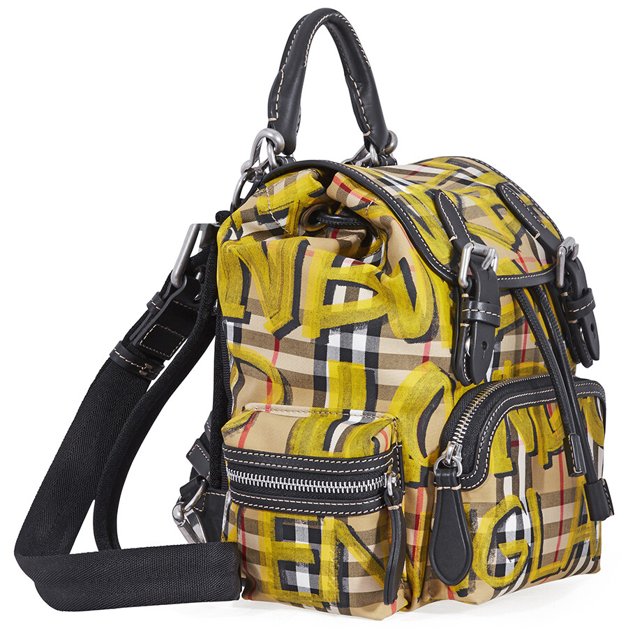 Burberry Small Graffiti Print Crossbody Rucksack Black Burberry