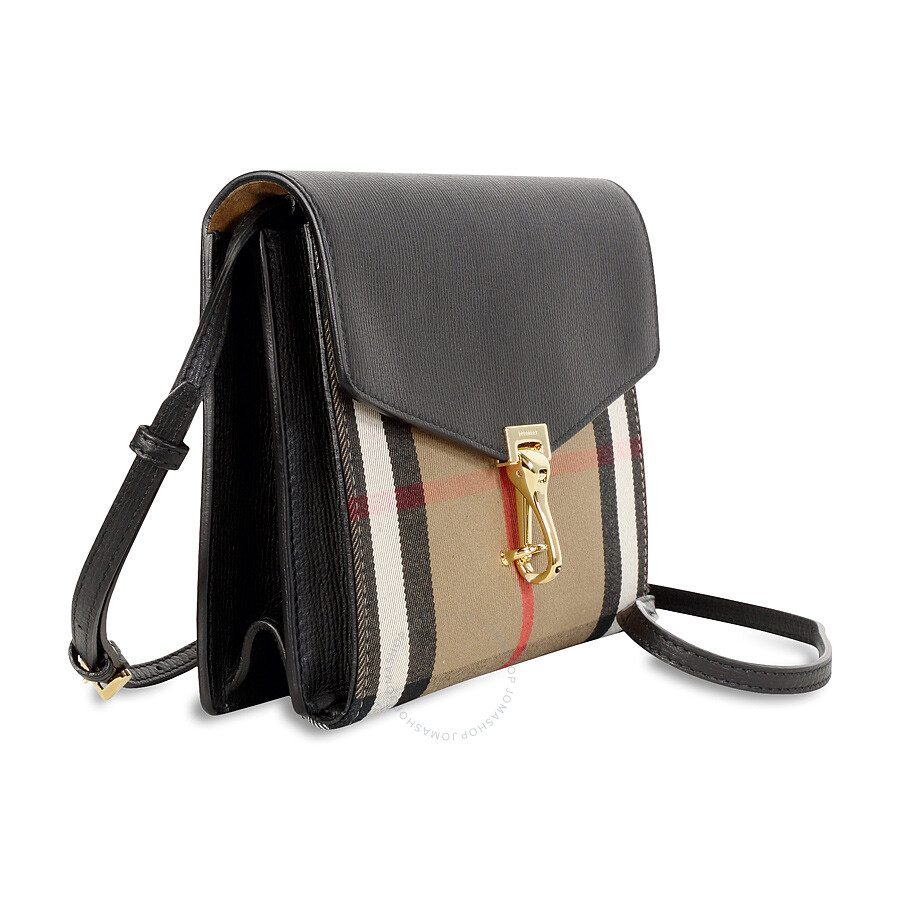 Burberry Small Leather House Check Crossbody Bag - Black - Burberry Handbags & Accessories ...