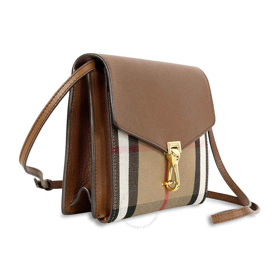 Burberry Small Leather House Check Crossbody Bag - Tan - Burberry Handbags & Accessories ...