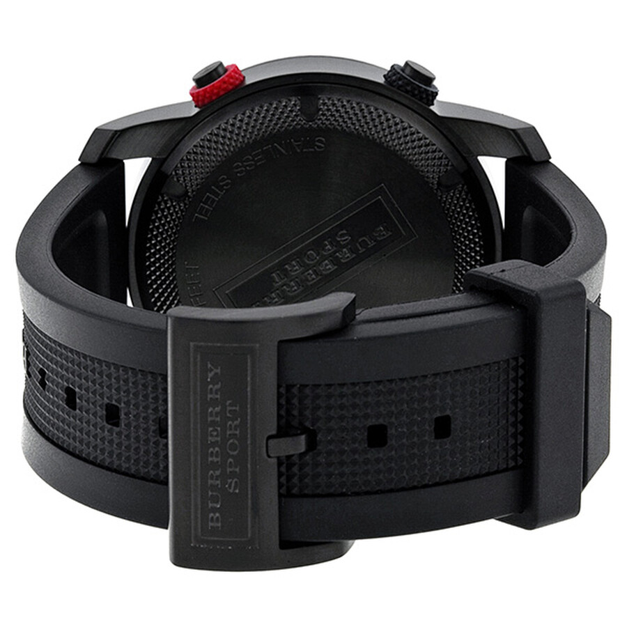 Burberry Sport Black Digital Dial Black Rubber Men's Watch BU7704