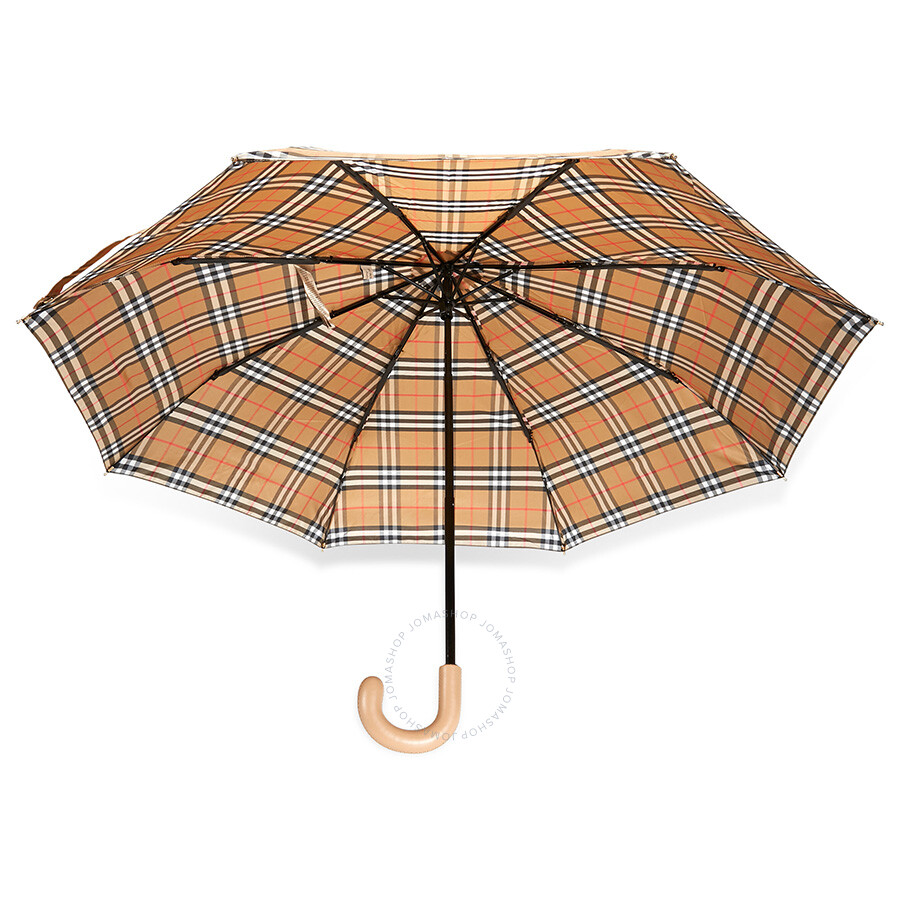 Burberry Vintage Check Folding Umbrella Antique Yellow/Honey Burberry Handbags & Accessories