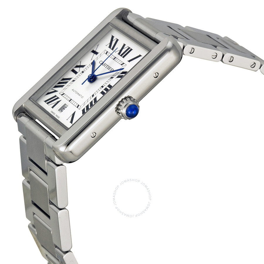 Cartier Tank Solo XL Automatic Silver Dial Stainless Steel Men's Watch ...