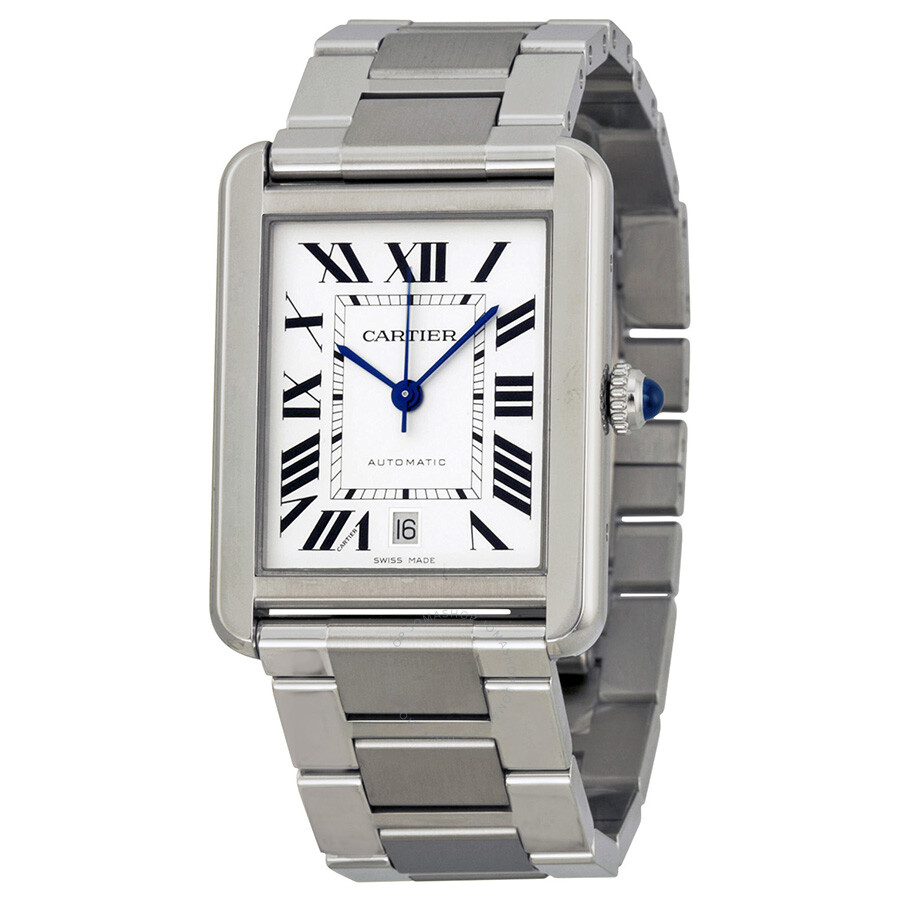Cartier Tank Solo XL Automatic Silver Dial Stainless Steel Men's Watch