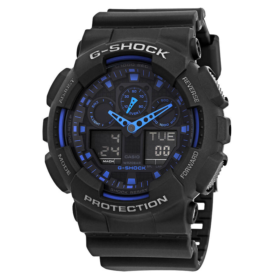 Casio G-Shock Black Dial World Time Chronograph Men's Watch GA-100-1A2 ...