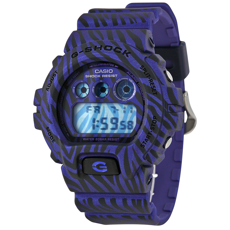 Casio GShock Classic Blue Zebra Striped Men's Watch DW6900ZB2CR G