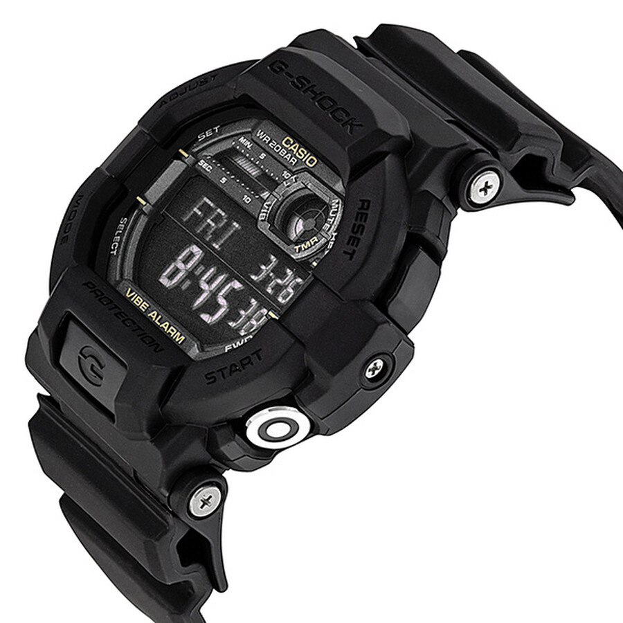 Casio GShock MultiFunction Vibration Alert Black Dial Black Resin Men