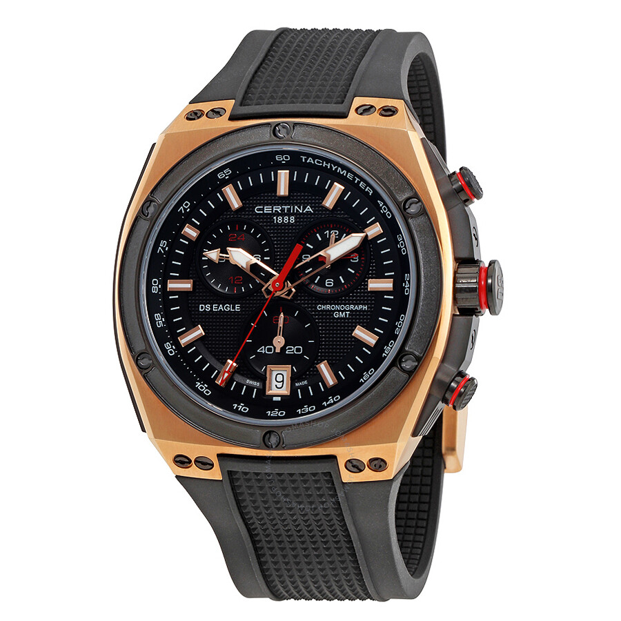 Certina DS Eagle GMT Black Rubber Men's Quartz Watch C0237393705100