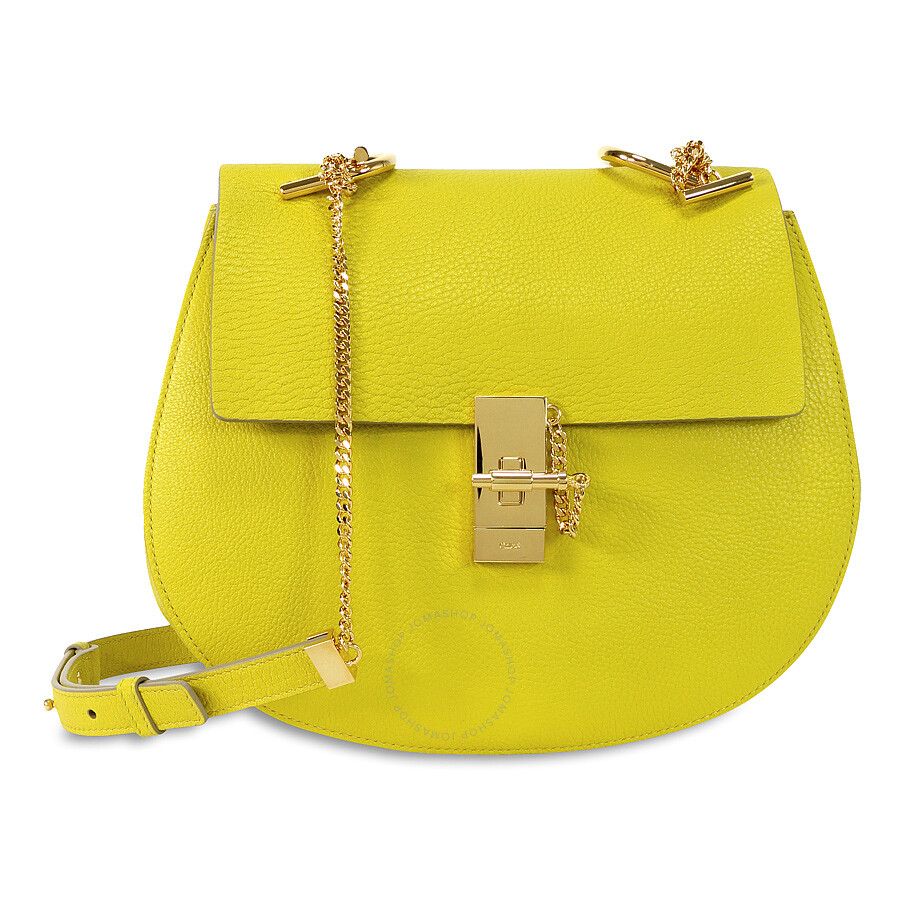 Chloe Drew Medium Crossbody Bag - Neon Yellow - Chloé Handbags - Handbags - Jomashop