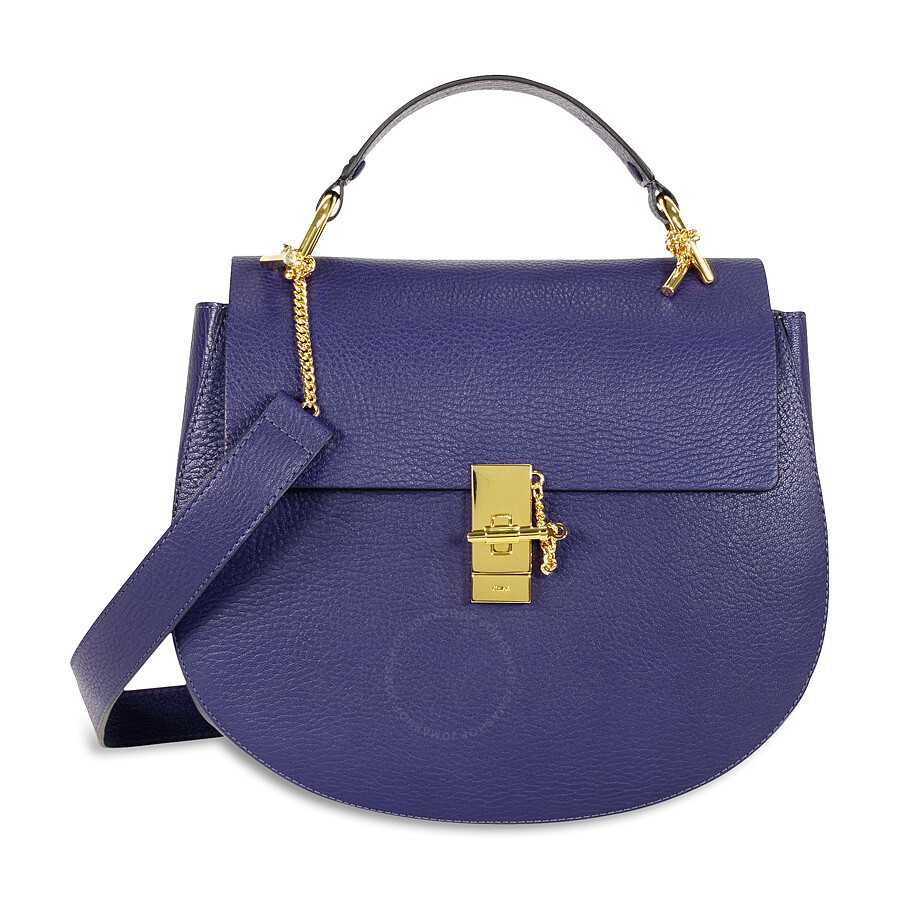 Chloe Medium Drew Leather Shoulder Bag - Storm Blue - Chloé Handbags ...