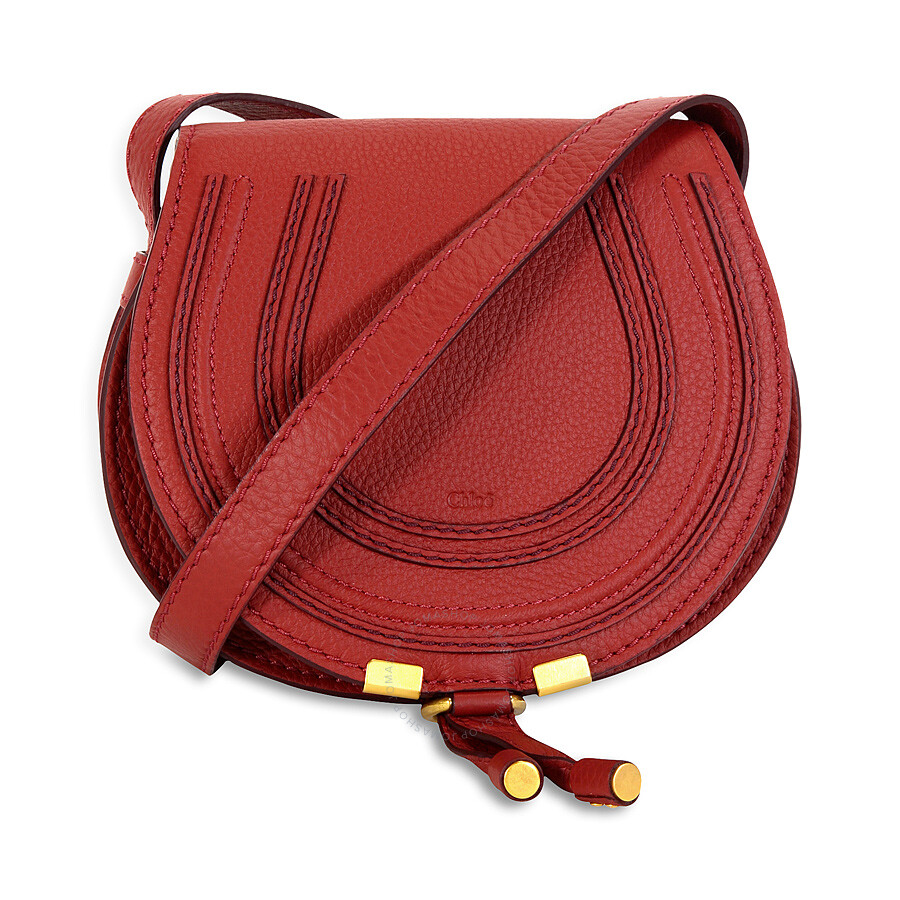Chloe Mini Marcie Leather Handbag - Sienna Red - Chloé Handbags ...