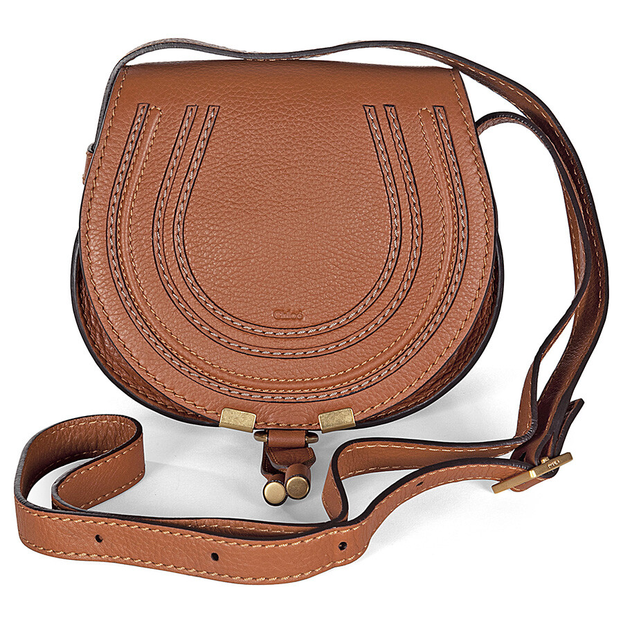 Chloe Mini Marcie Tan Leather Round Crossbody Bag Chloé Handbags