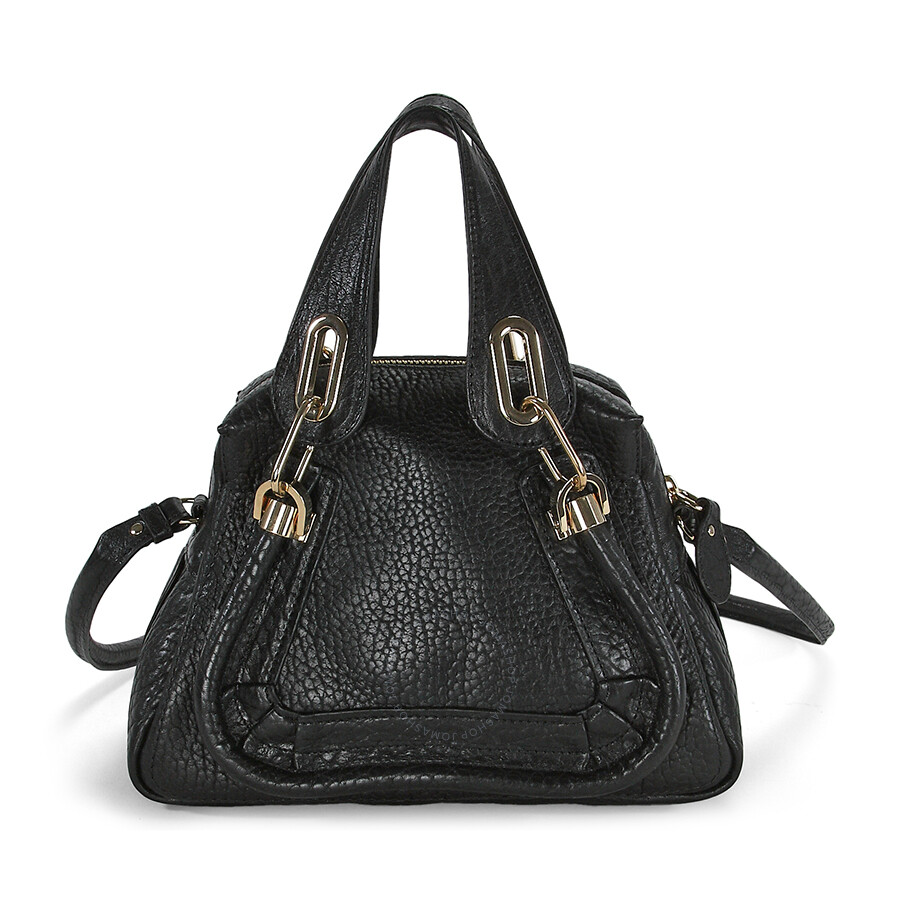 Chloe Paraty Small Leather Satchel Handbag - Black - Chloé Handbags ...