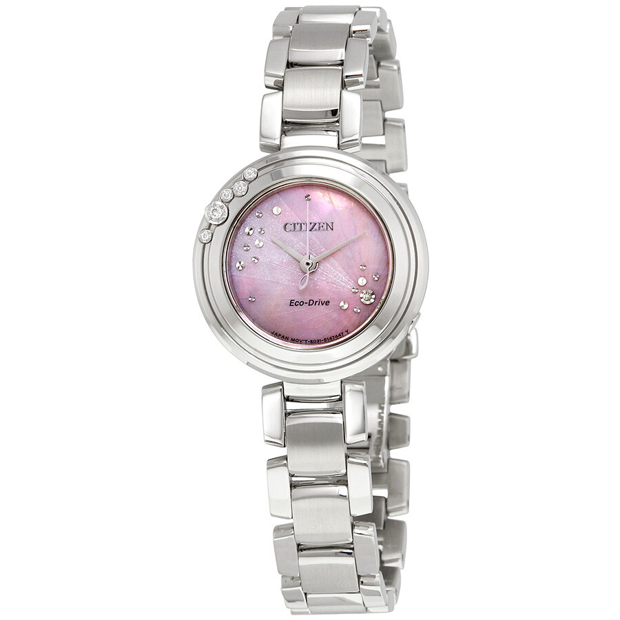 Citizen Carina Pink Mother of Pearl Dial Ladies Watch EM046050N