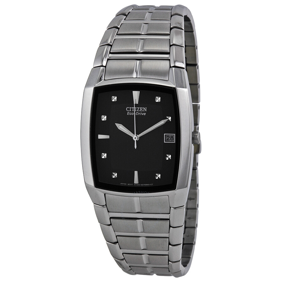 Citizen Eco Drive Black Dial Stainless Steel Men's Watch BM6550-58E Citizen Men's Eco Drive Stainless Steel