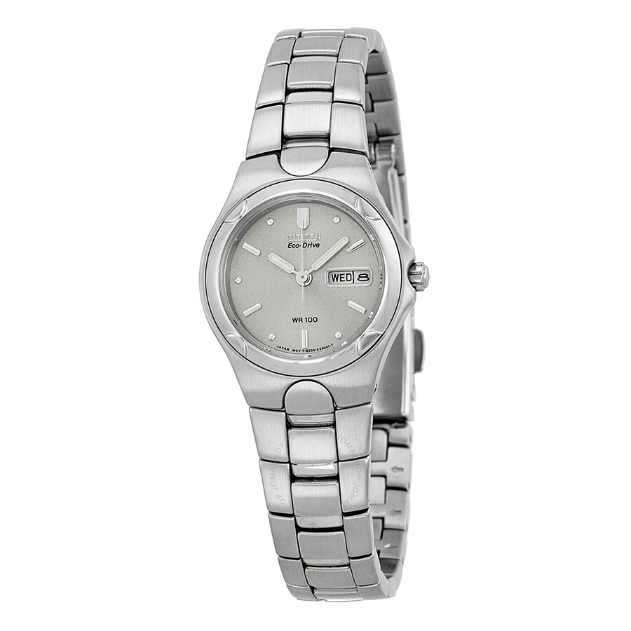 Citizen Eco-Drive Corso Grey Dial Stainless Steel Ladies Watch EW3030 ...
