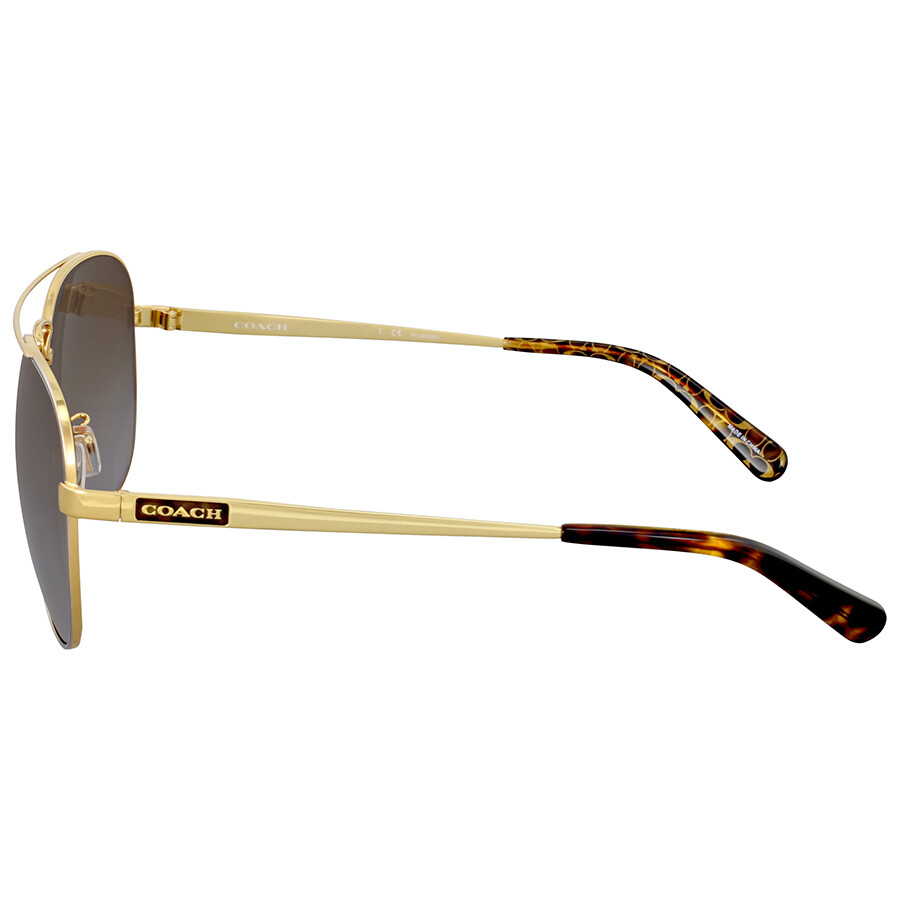 Coach Brown Gradient Polarized Aviator Sunglasses Coach Sunglasses