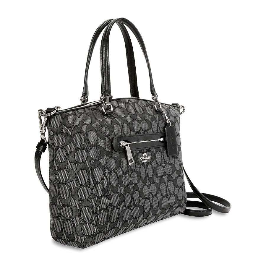 Coach Prairie Signature Canvas Satchel - Silver/Black - Coach Handbags - Handbags - Jomashop