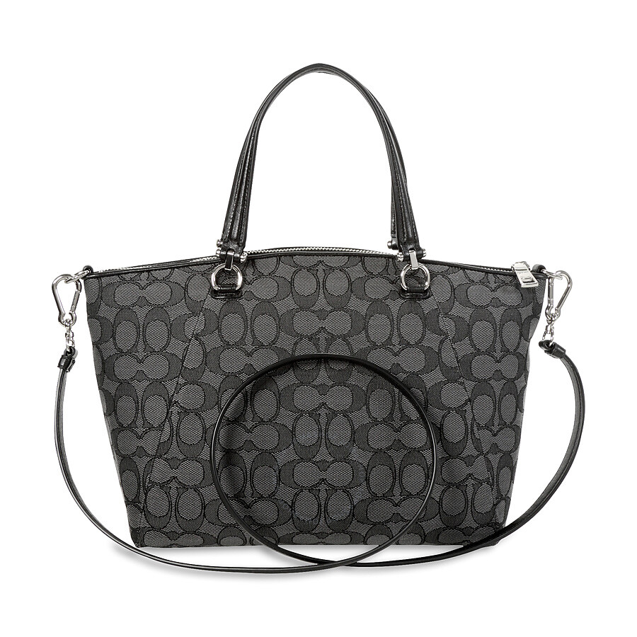 coach signature canvas handbags Coach Prairie Signature Canvas Satchel - Silver/Black - Coach Handbags - Handbags - Jomashop