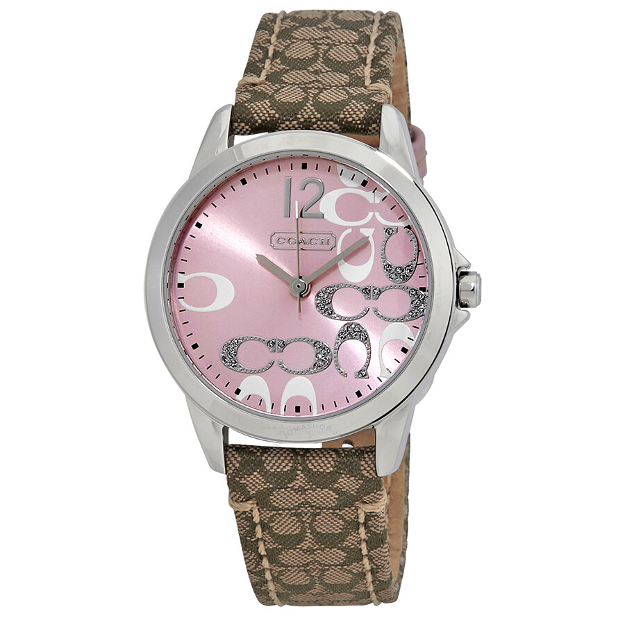 Coach Signature Pink Dial Ladies Watch 14501621 Coach Watches