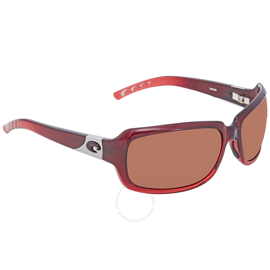 Costa Del Mar Isabela Copper Rectangular Sunglasses IB 48 OCP Costa