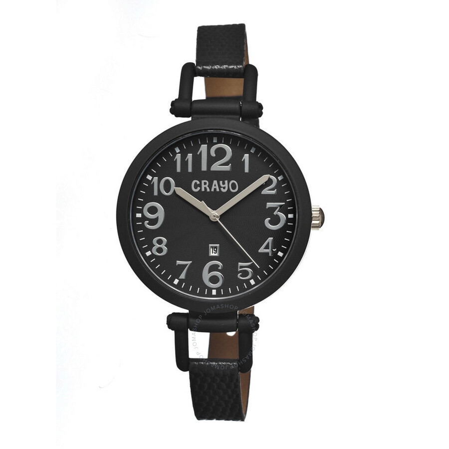 Crayo Balloon Black Dial Black Stainless Steel Ladies Watch CR0601 Crayo Watches