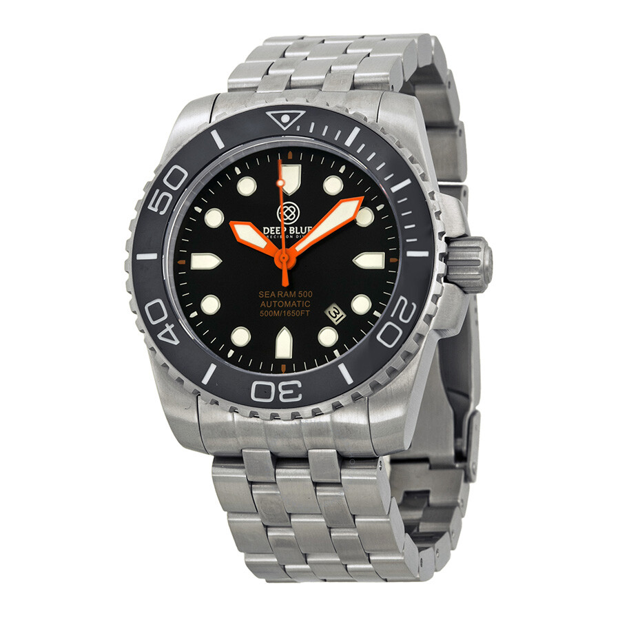 Deep Blue Sea Ram Automatic Black Dial Stainless Steel Men's Watch ...