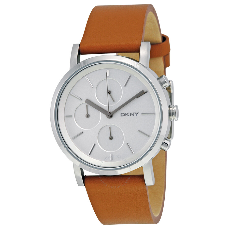 DKNY Soho Chronograph Light Brown Leather Strap Ladies Watch NY2336