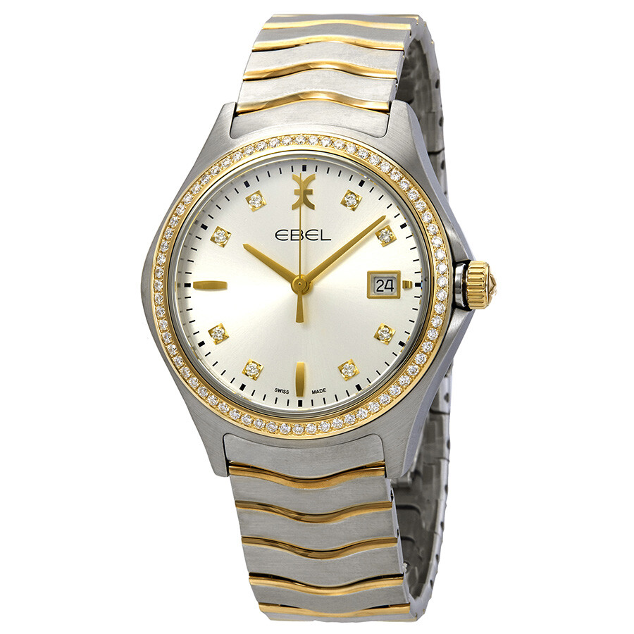 Ebel Wave Silver Diamond Dial Men's Watch 1216337 Wave Ebel