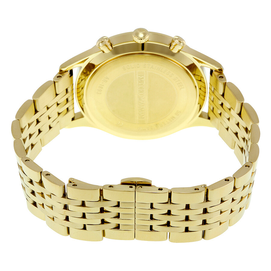 Emporio Armani Classic Black Dial Goldtone Stainless Steel Men's Watch