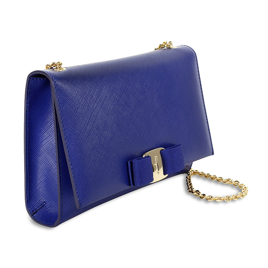 Ferragamo Vara Bow Crossbody Bag Ocean Blue Salvatore Ferragamo