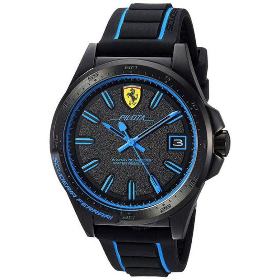 Ferrari Pilota Black and Blue Dial Men's Watch 830423 - Ferrari ...