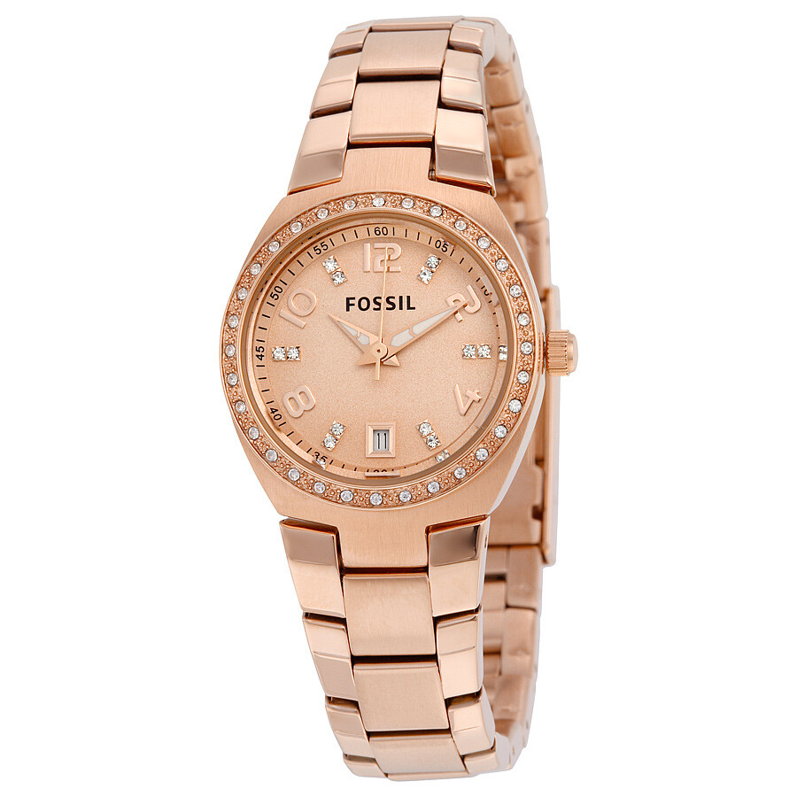 Fossil Colleague Rose Dial Rose Goldtone Ladies Watch AM4508